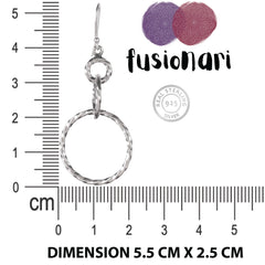Fusionari 925 Sterling Silver Earrings | Handmade Minimalist Jewelry | Elegant Timeless Design | Size 5.5x2.5 cm | One Pair