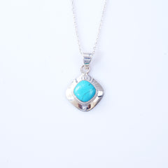 925 Sterling Silver Turquoise  Pendant for Women | Gemstone Pendant | Handmade Silver Jewelry | Elegant Daily Wear Gift