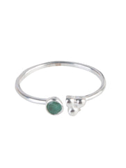925 Sterling Silver Emerald Ring for Women Handmade Gemstone Ring Adjustable Statement Jewelry Birthday Gift