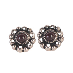 925 Sterling Silver Garnet Eartops for Women | Natural Gemstone Jewelry | Elegant Gift