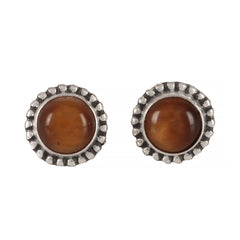 925 Sterling Silver Tiger Eye Stud Earrings for Women | Bold Black Handmade Eartops | Minimalist Daily Jewelry (Copy)