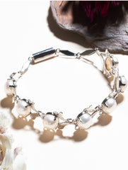 925 Sterling Silver Pearl Bracelet for Women Handmade Gemstone Bracelet Elegant Jewelry Gift for Her