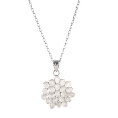 925 Sterling Silver Moonstone Pendant with 18" Chain for Women, Natural Gemstone Handcrafted  Jewelry