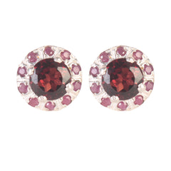 925 Sterling Silver Garnet Eartops for Women | Elegant Gemstone Jewelry | Handcrafted Gift