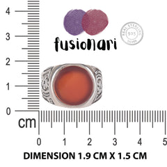Fusionari 925 Sterling Silver Carnelian Ring for Women | Handmade Timeless Jewelry | Unique Healing Crystal Design | One Piece