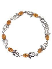 925 Sterling Silver Citrine Bracelet for Women Handmade Gemstone Bracelet Elegant Jewelry Gift for Her