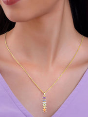 925 Sterling Silver Gold Plated Chakra Pendant for Women | Gemstone Pendant | Handmade Jewelry | Elegant Daily Wear Gift