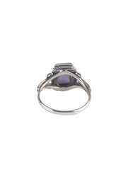 925 Sterling Silver Amethyst Ring for Women Handmade Gemstone Ring Adjustable Statement Jewelry Birthday Gift
