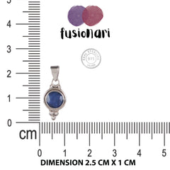 Fusionari 925 Sterling Silver Blue Sapphire Pendant Necklace for Women with 18" Chain | Handmade Luxury Jewelry | Deep Blue Gemstone | Elegant Gift