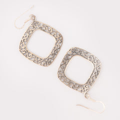 Fusionari 925 Sterling Silver Earrings for Women | Handmade Minimalist Jewelry | Lightweight Classic Design | Size 4.5x2.8 cm | 1 Pair