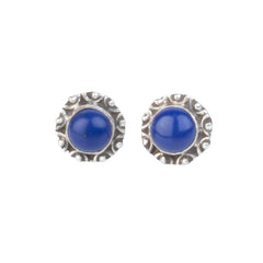 925 Sterling Silver Lapis Lazuli Eartops for Women |Blue Gemstone Stud Earrings | Elegant Office Wear Jewelry