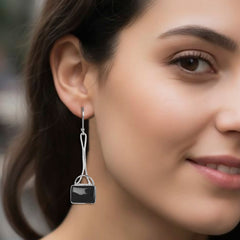 925 Sterling Silver Black Onyx Earrings for Women | Authentic Silver Jewelry | Handcrafted Elegant Gift