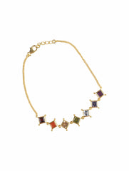 925 Sterling Silver Gold Plated Chakra Bracelet for Women | Gemstone Bracelet | Handmade Jewelry | Elegant Daily Wear Gift