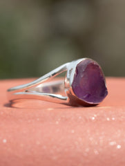 925 Sterling Silver Amethyst Ring for Women Handmade Gemstone Ring Adjustable Statement Jewelry Birthday Gift