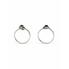 925 Silver Toe Ring Garnet Round Shape Cabochon Cut Bezel Setting