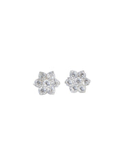 925 Sterling Silver AD Zircon Stud Earrings for Women | Gemstone Stud Eartop | Handmade Silver Jewelry | Elegant Daily Wear Gift