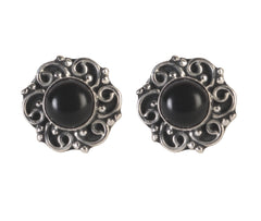 925 Sterling Silver Black Onyx Eartops for Women | Natural Gemstone Jewelry | Elegant Gift