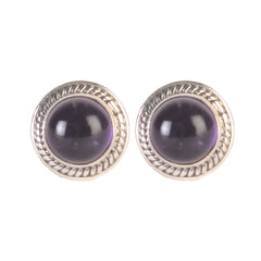 925 Sterling Silver Amethyst Eartops for Women | Natural Gemstone Jewelry | Elegant Gift