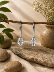Piyal – AD Zircon Silver Drop Earrings