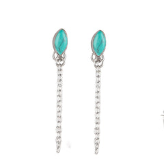 Panna Jaal – Turquoise Silver Earrings