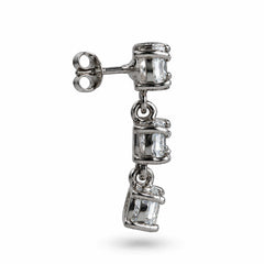 Aster- AD Zircon Silver Drop Earrings