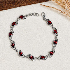 Manjari - Garnet Link Bracelet