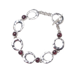 Aavart – Garnet Circular Link Bracelet