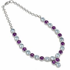 Aabheri – Blue Topaz Amethyst Necklace
