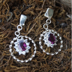 Rakta Garnet Silver Earrings