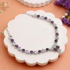 Aabheri – Blue Topaz Amethyst Necklace