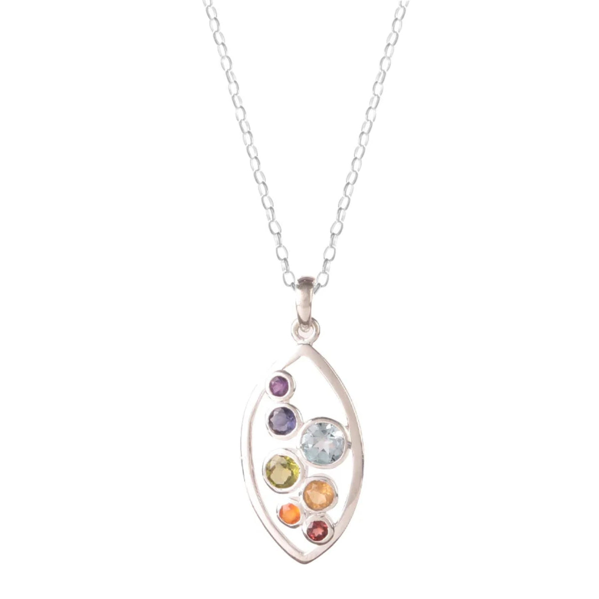 925 Sterling Silver Chakra Pendant with Chain for Women |  Necklace | Party Wear Jewellery | Designer Wedding Pendant Set | Elegant Gift for Her | Fashion Necklace Women