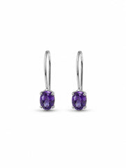 Piyal – Amethyst Silver Drop Earrings