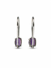 Piyal – Amethyst Silver Drop Earrings