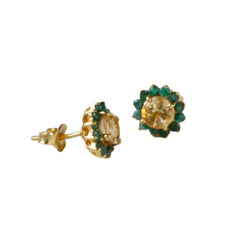 Surajmukhi – Citrine Gold-Plated Stud Earrings