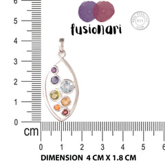 925 Sterling Silver Chakra Pendant with Chain for Women |  Necklace | Party Wear Jewellery | Designer Wedding Pendant Set | Elegant Gift for Her | Fashion Necklace Women