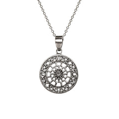 925 Silver Handmade Round Celtic Knot Geometric Design Pendant