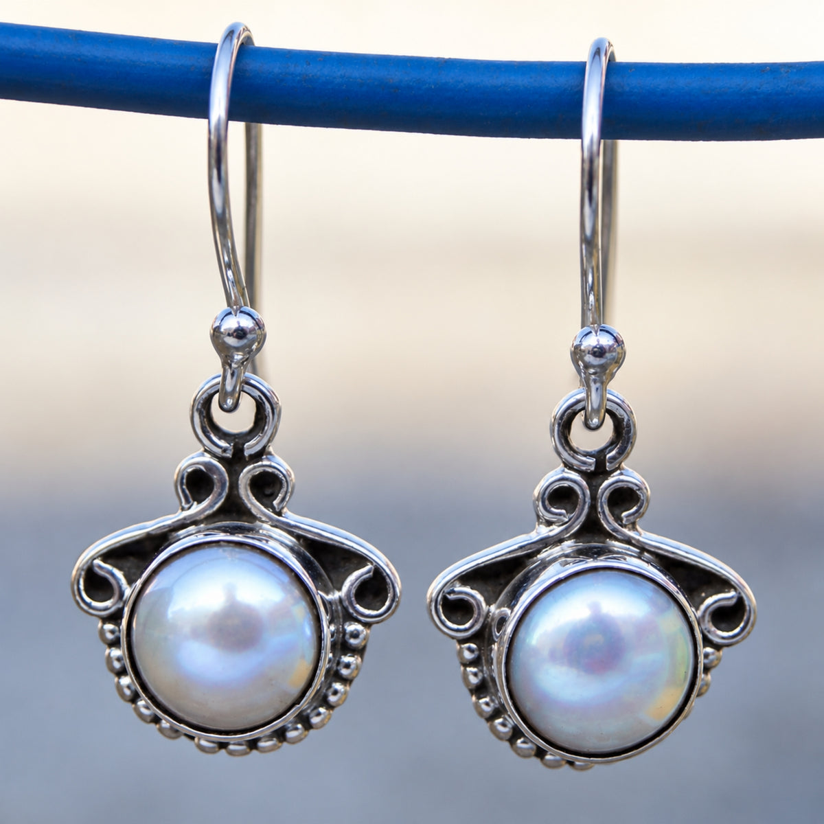 Tuhina Pearl Silver Earrings