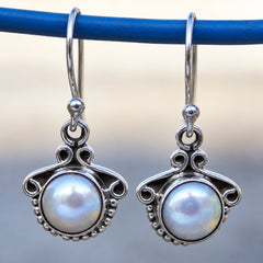 Tuhina Pearl Silver Earrings