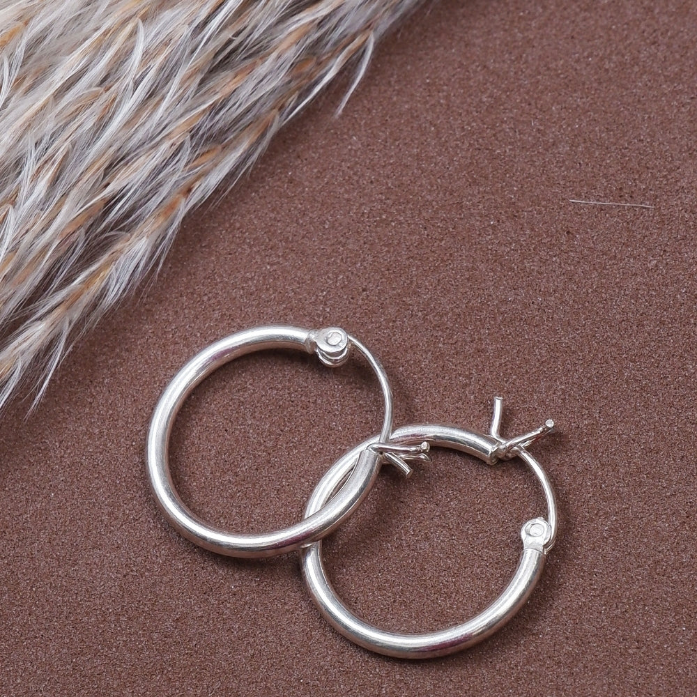 925 Sterling Silver Hoop Earrings for Women & Girls | Classic Round Lightweight Silver Hoops
