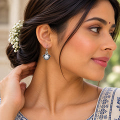 Tuhina Pearl Silver Earrings