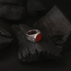 Fusionari 925 Sterling Silver Carnelian Ring for Women | Handmade Timeless Jewelry | Unique Healing Crystal Design | One Piece