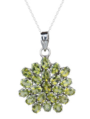 925 Sterling Silver Peridot Pendant  Handmade Gemstone Necklace for Women Elegant Jewelry Gift