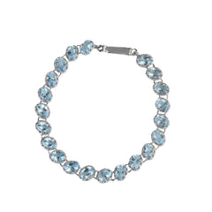 Fusionari 925 Sterling Silver Blue Topaz Bracelet for Women | Elegant Gemstone Bracelet for Daily & Party Wear
