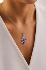 925 Sterling Silver Amethyst Pendant for Women | Gemstone Pendant | Handmade Silver Jewelry | Elegant Daily Wear Gift