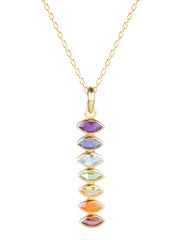 925 Sterling Silver Gold Plated Chakra Pendant for Women | Gemstone Pendant | Handmade Jewelry | Elegant Daily Wear Gift