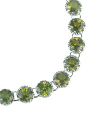 925 Sterling Silver Peridot Bracelet for Women Handmade Gemstone Bracelet Elegant Jewelry Gift for Her