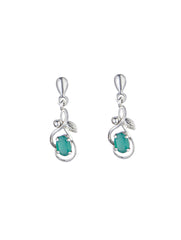 925 Sterling Silver Green Onyx Earrings for Women | Gemstone Earrings | Handmade Silver Jewelry | Elegant Daily Wear Gift