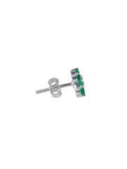 925 Sterling Silver Emerald Stud Earrings for Women | Gemstone Stud Eartop | Handmade Silver Jewelry | Elegant Daily Wear Gift