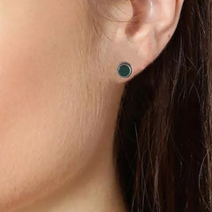 925 Sterling Silver Green Onyx Earrings for Women| Purple Crystal Jewelry for Calm