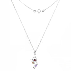 Fusionari 925 Sterling Silver Multistone Pendant for Women | Colorful Gemstone Pendant | Without Chain